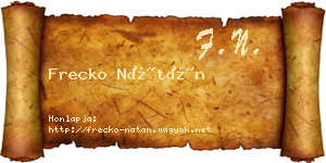 Frecko Nátán névjegykártya